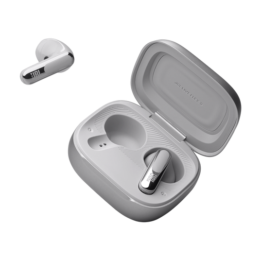 JBL Live Flex 3 - Silver - True wireless noise-cancelling open-stick earbuds - Detailshot 7